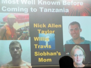 The nominees for "Most Well Known Before Coming to Tanzania" (aka the Facebook award) are announced.  And the winner is...my mom!
