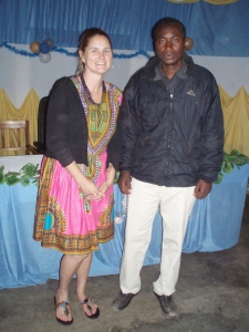 Me with Mr. Mwongoka, my library counterpart.  A nice guy and a total sharabara (sharp dresser).